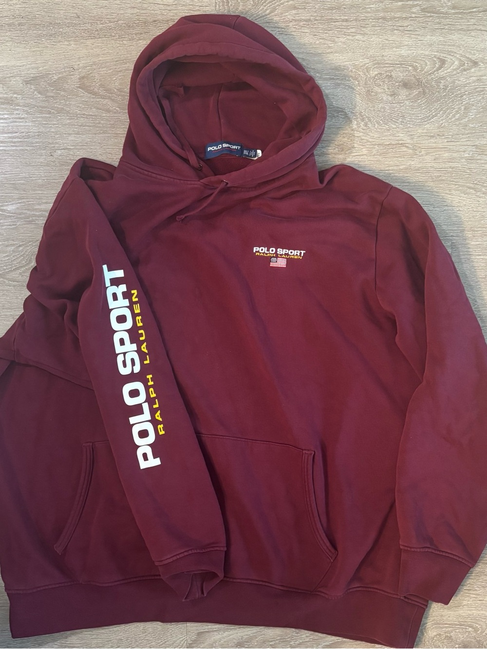 Polo by Ralph Lauren Burgundy Polo Sport Pullover Hoodie